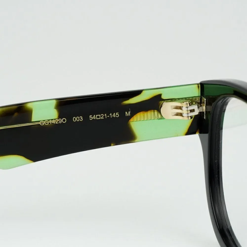 NEW Gucci GG1429O 003 Black Green Havana Square Men Eyeglasses GG 1429O